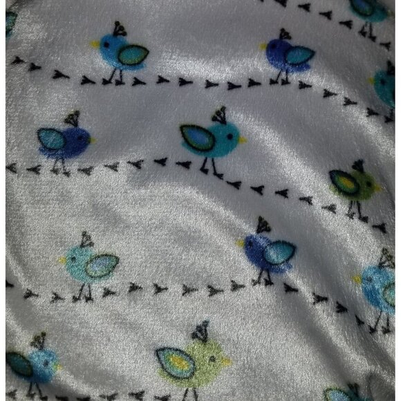NEW Elements of Style Blue Birds Baby Blanket Boy Fleece Lovey SOFT 30" x 40" - Picture 5 of 7